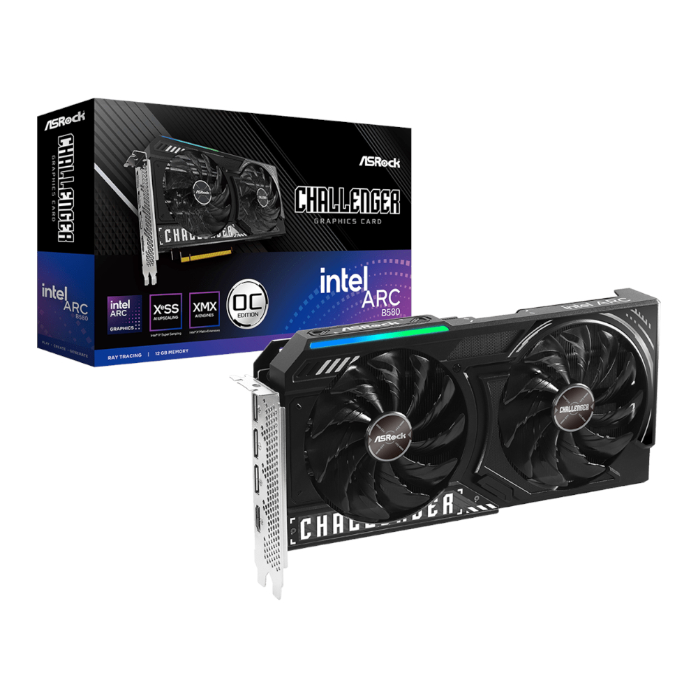 asrock intel arc b580 challenger oc 12gb gddr6 192 bit graphics card
