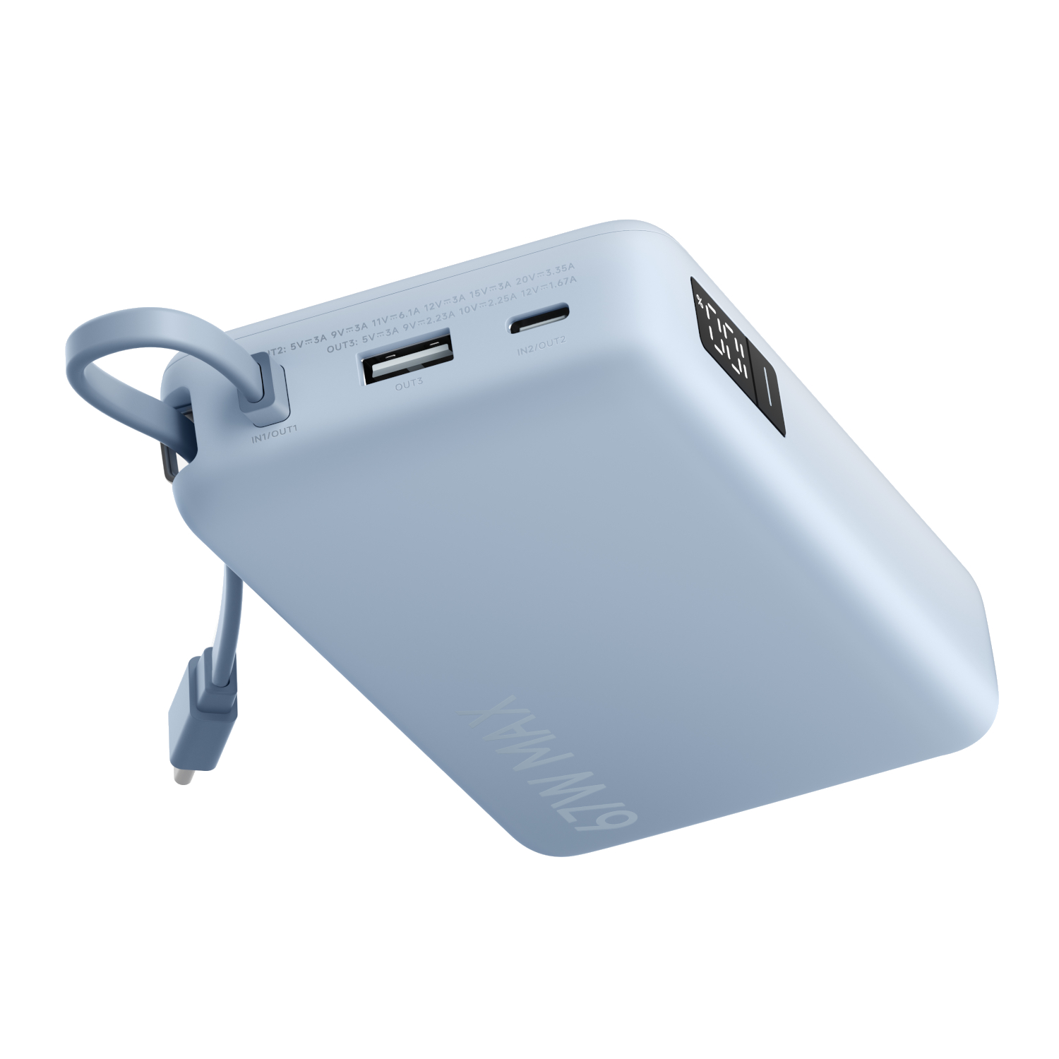 Xiaomi 67W Power Bank 20000mAh (Integrated Cable) – Ice Blue - Image 2