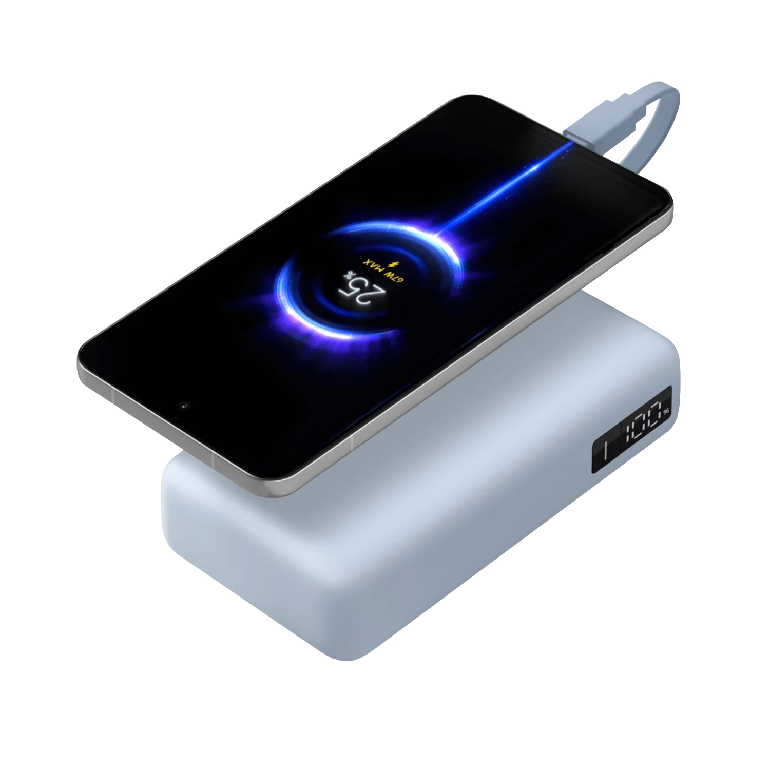 Xiaomi 67W Power Bank 20000mAh (Integrated Cable) – Ice Blue - Image 3
