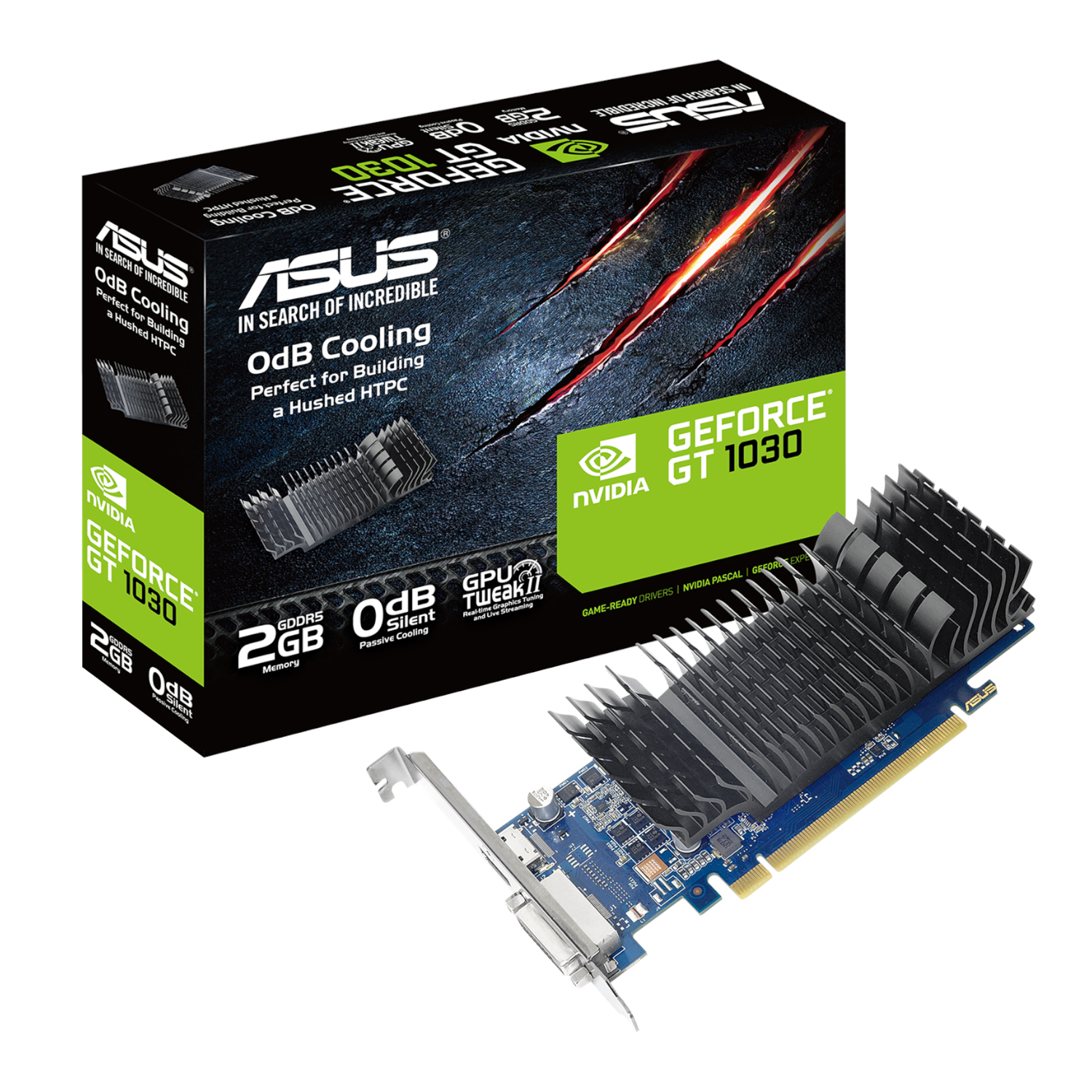 asus geforce gt1030 2gb gddr5 low profile silent graphics card