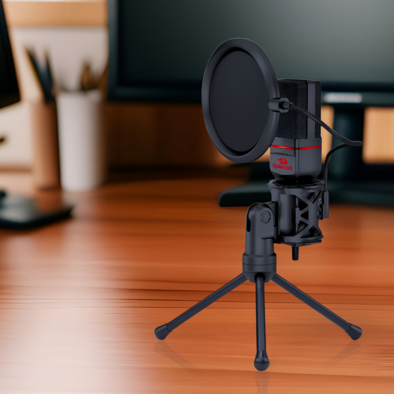 REDRAGON SEYFERT 3.5mm Aux Gaming Mic and Tripod – Black - Image 4