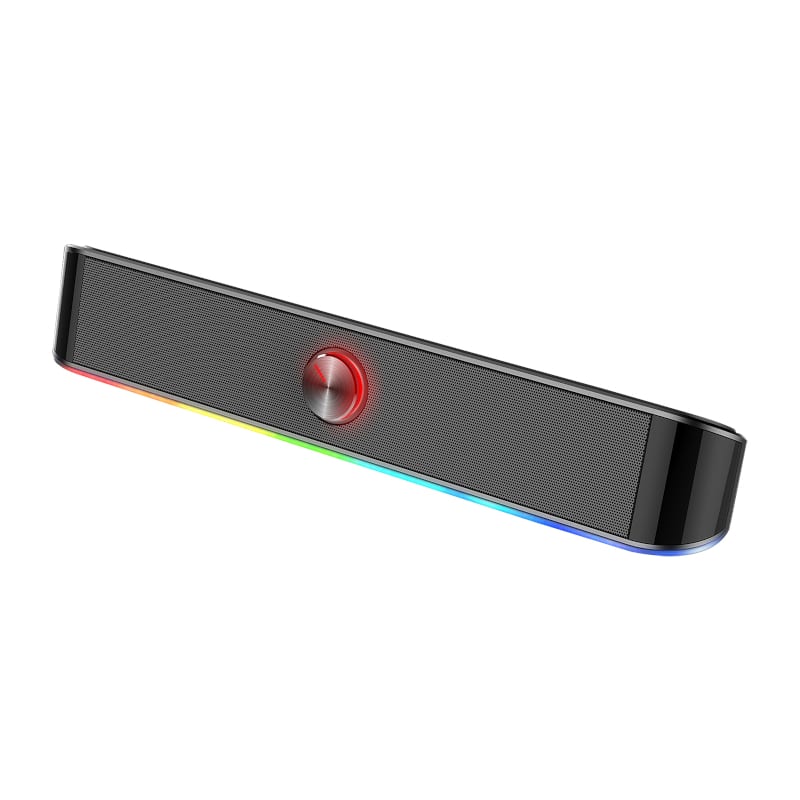 REDRAGON 2.0 Sound Bar ADIEMUS 2 x 3W RGB USB|Aux PC Gaming Speaker – Black - Image 3