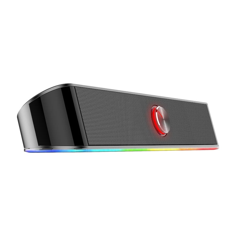 REDRAGON 2.0 Sound Bar ADIEMUS 2 x 3W RGB USB|Aux PC Gaming Speaker – Black - Image 4