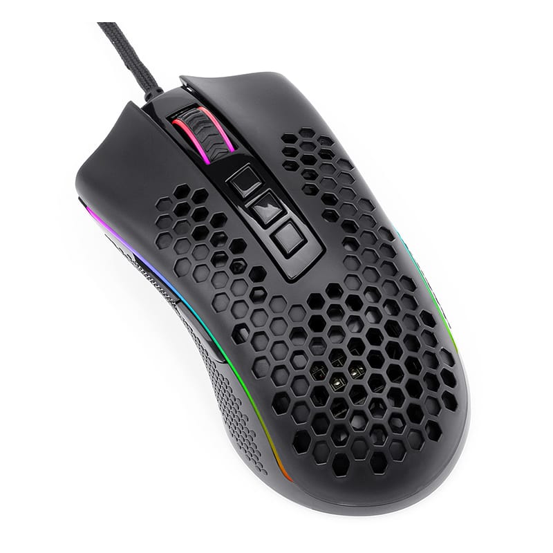 REDRAGON STORM 12400DPI 7 Buttons|Ergonomic Design|P3327 Optical Sensor|Lightweight Body|RGB Backlit gaming Mouse – Black - Image 3