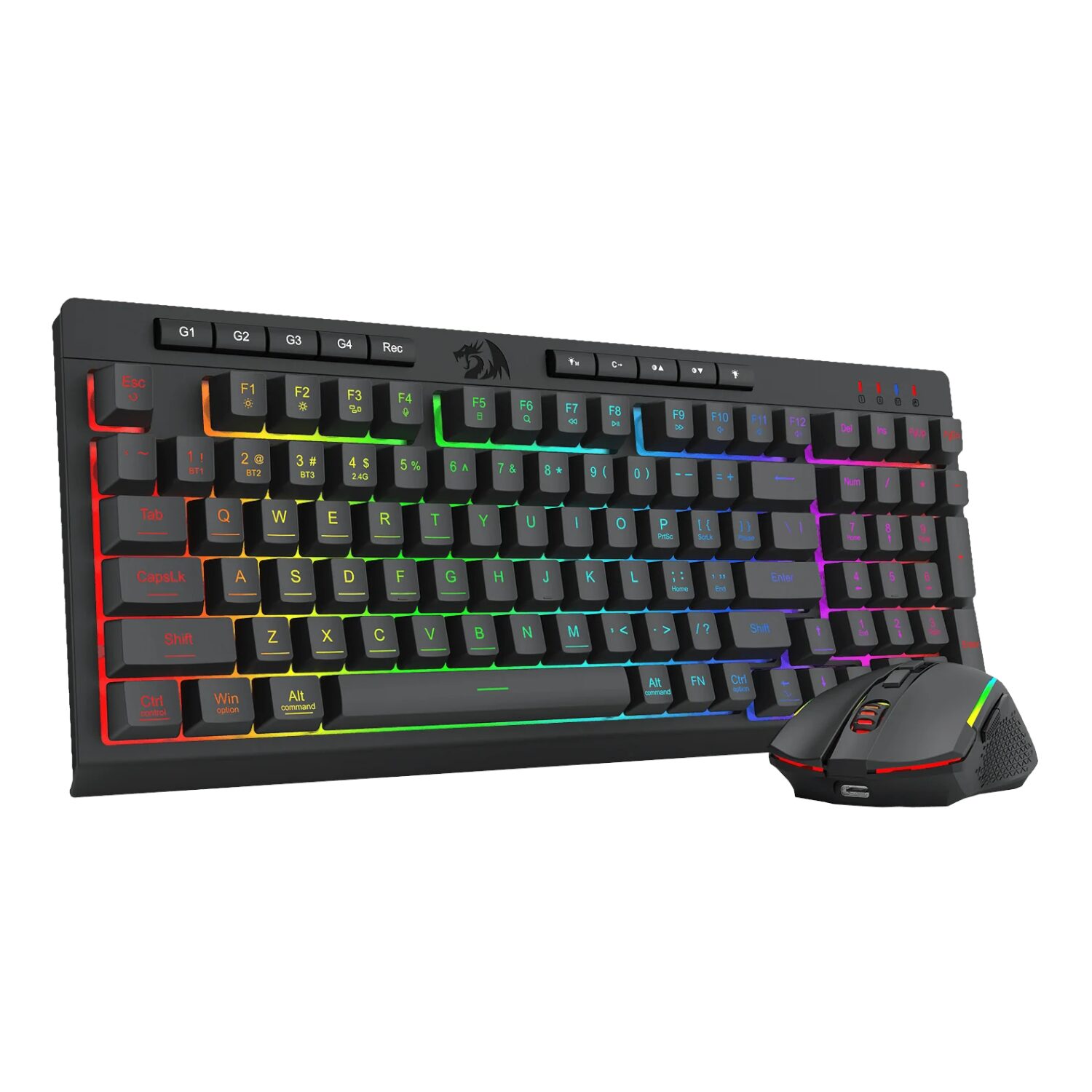 Redragon RYLO PRO S142 Tri-Mode RGB Gaming Keyboard & Mouse Combo - Image 2